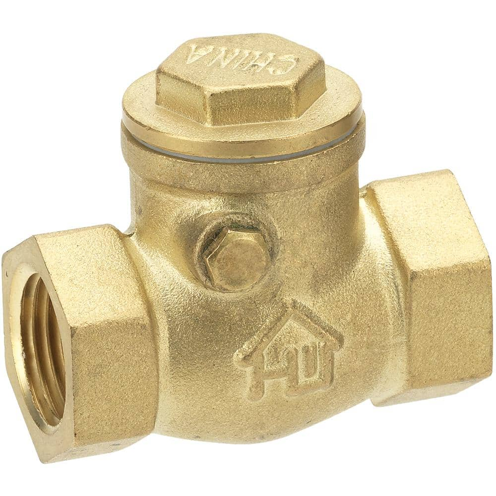 Everbilt 3/4 in. FIP x 3/4 in. FIP Lead Free Brass Swing Check Valve ...