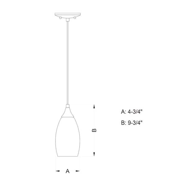 Milano 1-Light Satin Nickel Mini Pendant Ceiling Light Blue Glass