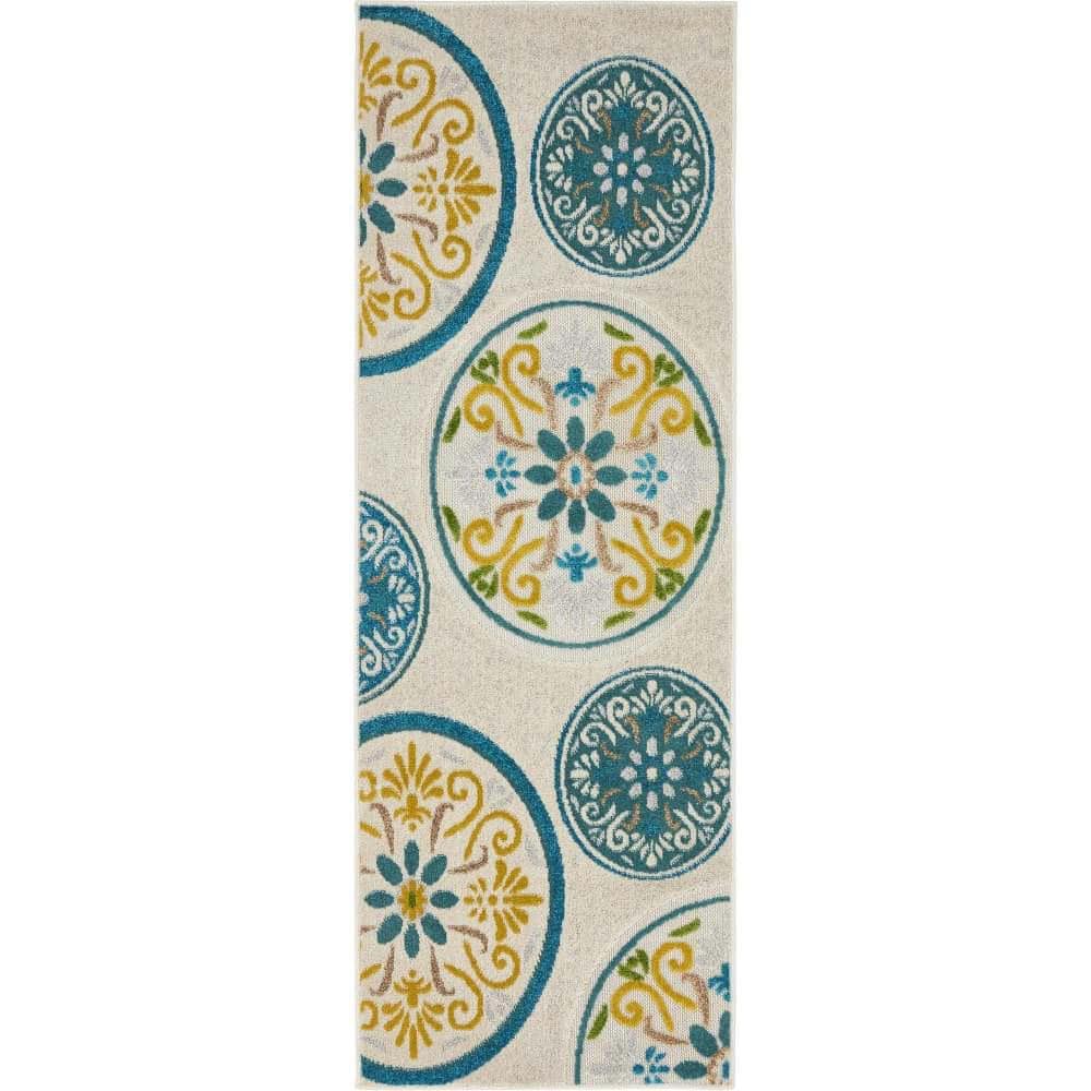 Outdoor Modern Cream 2 ft. x 6 ft. 1 in. Area Rug price history on PriceWatchPro