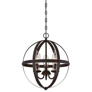 Stella Mira 3-Light Oil Rubbed Bronze with Highlights Outdoor Hanging Chandelier
