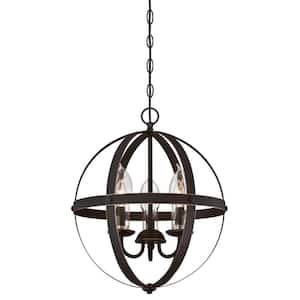 Stella Mira 3-Light Oil Rubbed Bronze with Highlights Outdoor Hanging Chandelier