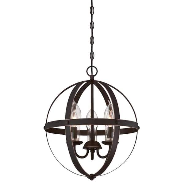 Westinghouse Stella Mira 3-Light Oil Rubbed Bronze with Highlights Outdoor Hanging Chandelier