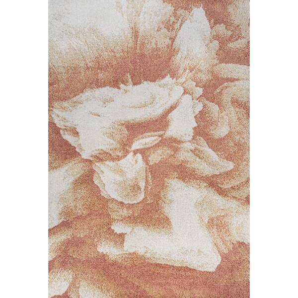 Petalo Abstract 2-Tone Modern Orange/Cream 4 ft. x 6 ft. Area Rug