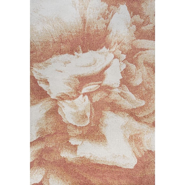 Petalo Abstract 2-Tone Modern Orange/Cream 5 ft. x 8 ft. Area Rug