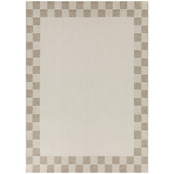 BALTA Tabor Tan 8 ft. x 10 ft. Checkered Indoor/Outdoor Area Rug ...