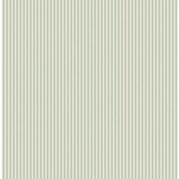 Light Green Ticking Stripe Wallpaper