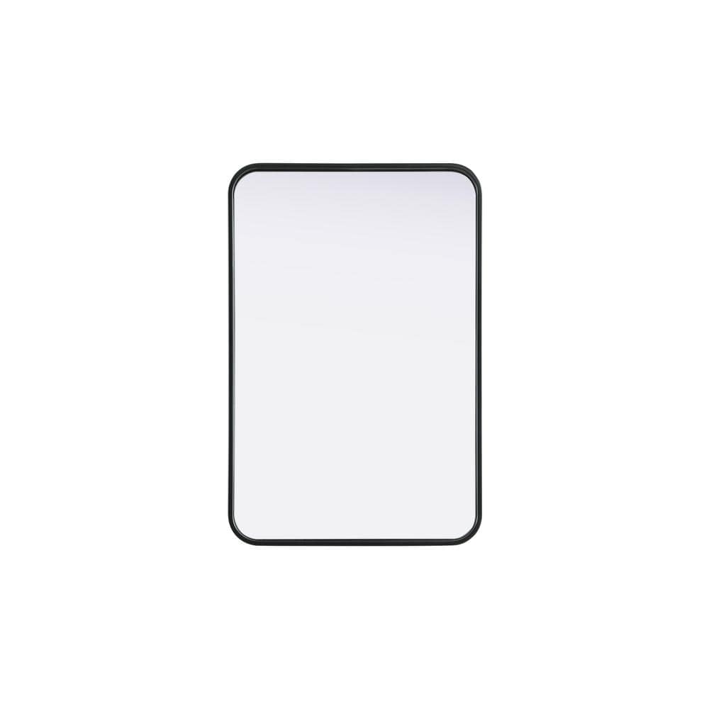 Timeless Home Black 20 in. W x 30 in. H Contour Wall Mirror