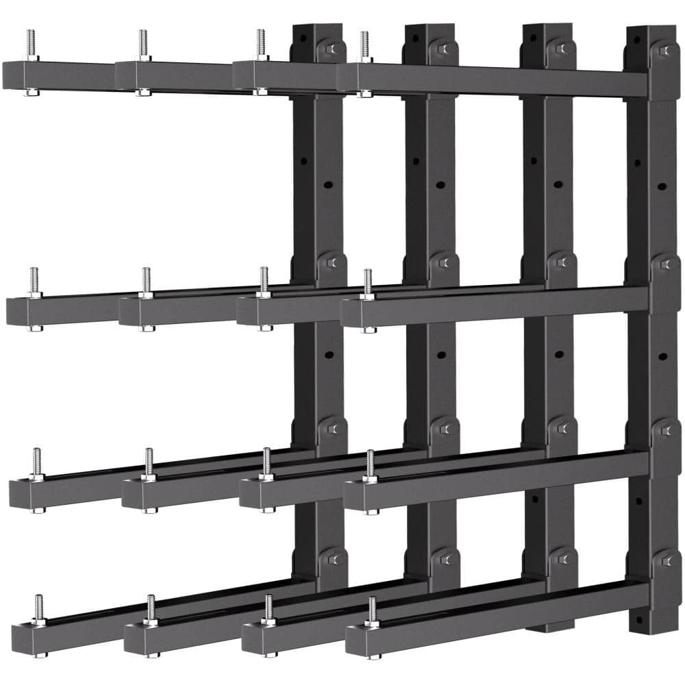 LUKVIZO 4 Pack Metal Lumber Storage Rack Wall Mount Folding Garage