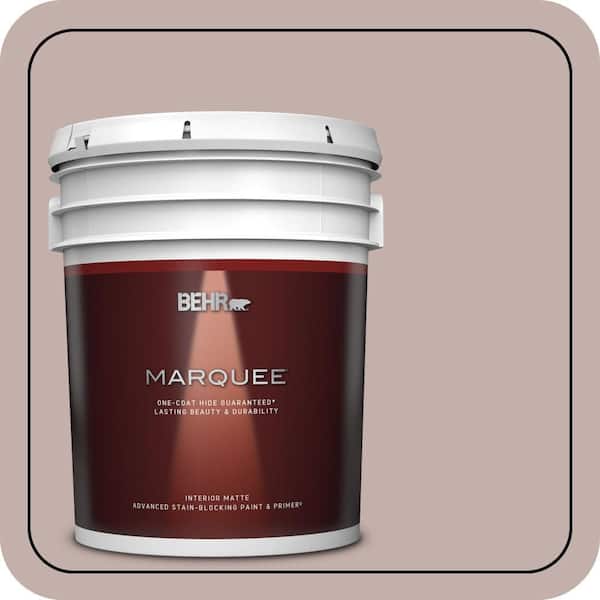 BEHR MARQUEE 5 gal. #N130-3 Moonlit Mauve One-Coat Hide Matte Interior Paint & Primer