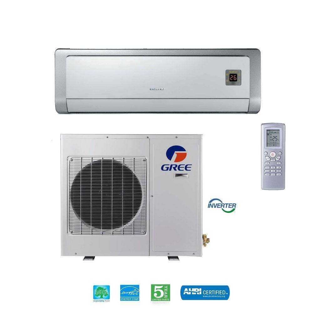 GREE 12,000 BTU Ductless Mini Split Air Conditioner and Heat Pump with ...