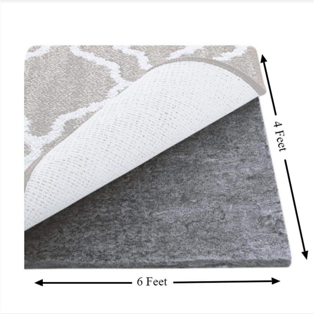 Non Slip Rug Pad Grippers - 4x6, 1/8 Thick, (Felt + Rubber) Double Layers  Area Carpet Mat Tap, Provides Protection and Cushioning for Hardwood or