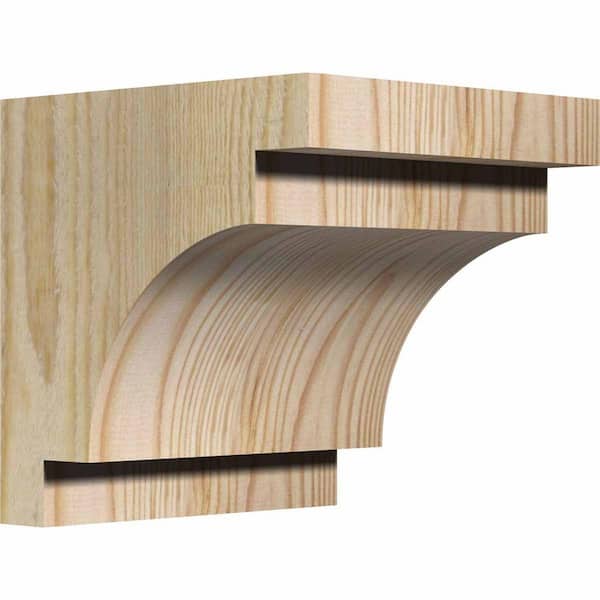 Ekena Millwork 6 in. x 6 in. x 6 in. Douglas Fir Mediterranean Rough Sawn Corbel