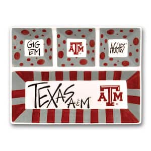 Texas A and M Ceramic 4 Section Tailgating Serving Platter