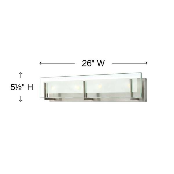 HINKLEY - LATITUDE 26 in. 4-Lights Brushed Nickel Vanity Light