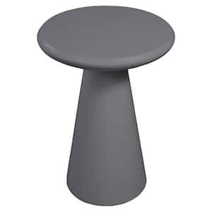 16 in. Mgo Concrete Mushroom-shaped Outdoor Side Table in Dark Gary
