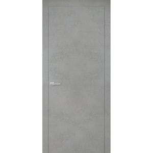 0010 24 in. x 80 in. Flush No Bore Concrete Finished Pine Wood Interior Door Slab with Hardware