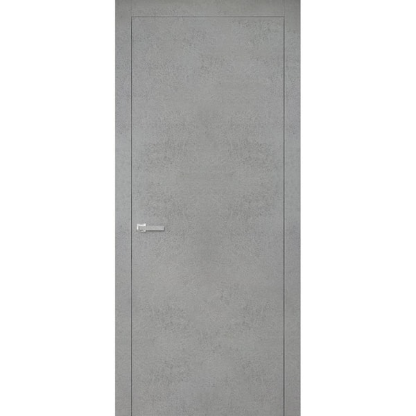 Sartodoors 0010 24 in. x 80 in. Flush No Bore Concrete Finished Pine Wood Interior Door Slab with Hardware