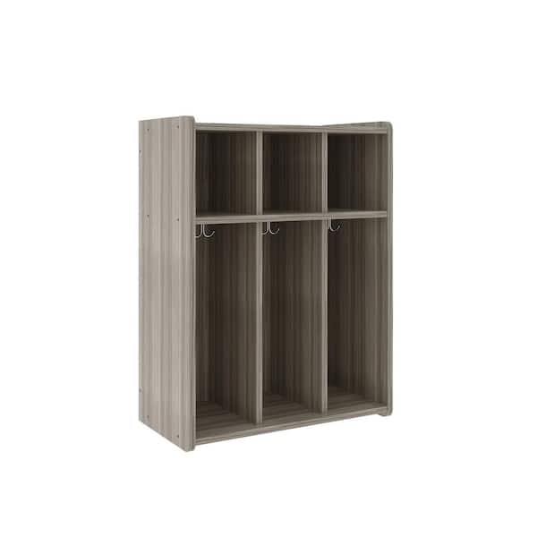 TOT MATE 6-Compartment Kids Locker Cubbies (Shadow Elm Gray), Classroom Furniture, Assembled, 28 in. W x 15 in. D x 37.5 in. H