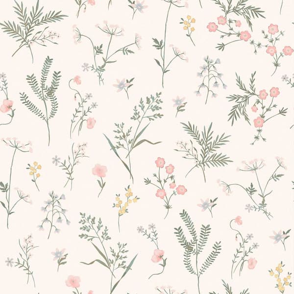 Laura Ashley Crosswell Coral Pink Matte Non Woven Removable Paste the Wall Wallpaper