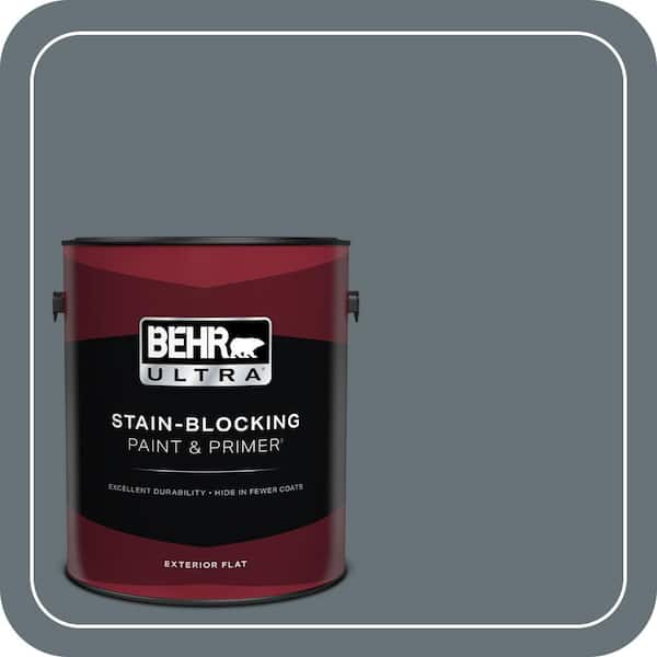 BEHR ULTRA 1 gal. #ECC-22-3 Rain Shadow Flat Exterior Paint & Primer