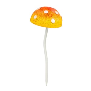 12.5 in. Glow in the Dark Mushroom Plant Pick, Yellow