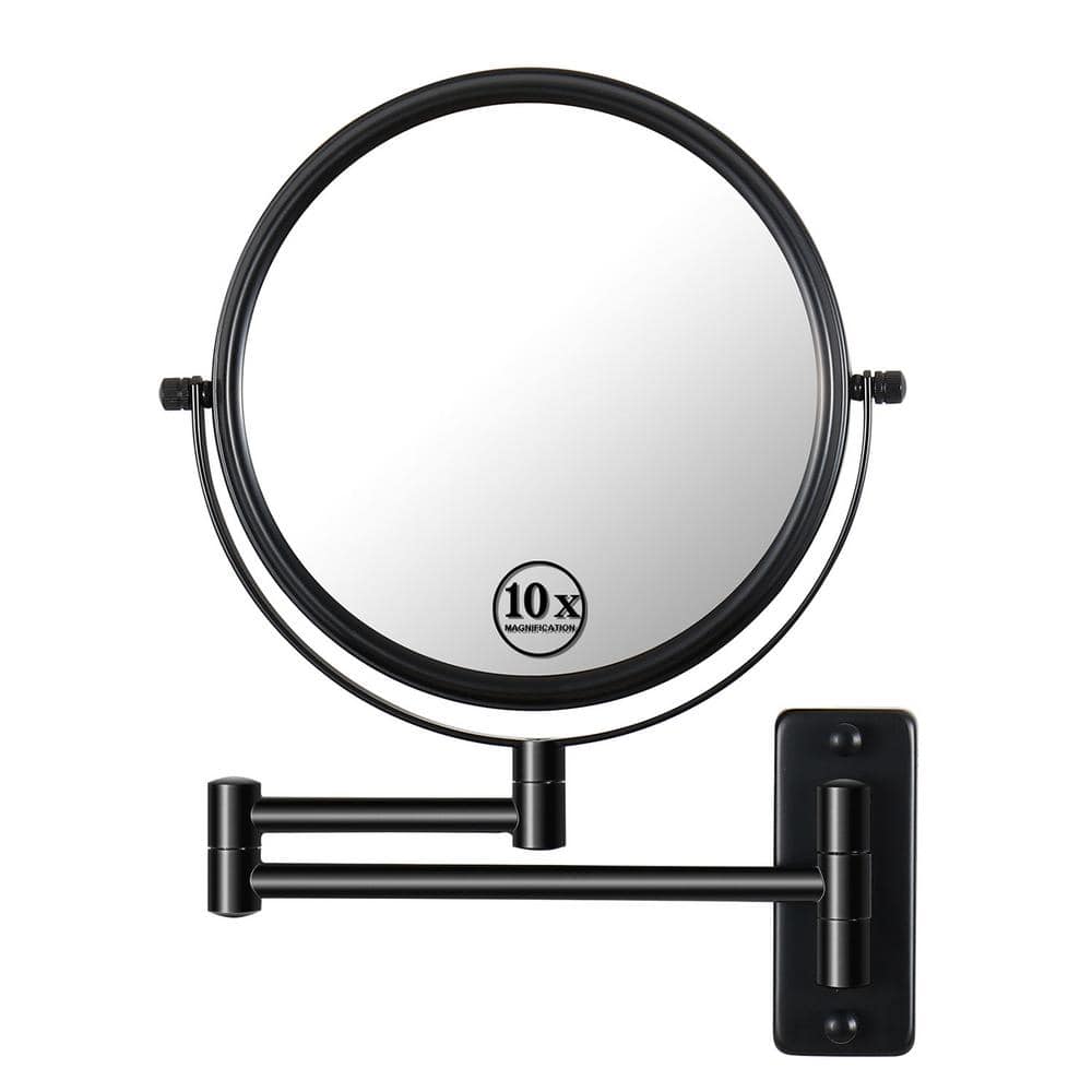 8 in. W x 8 in. H Round Magnifying Wall Mount Bathroom Makeup Mirror 360° 
