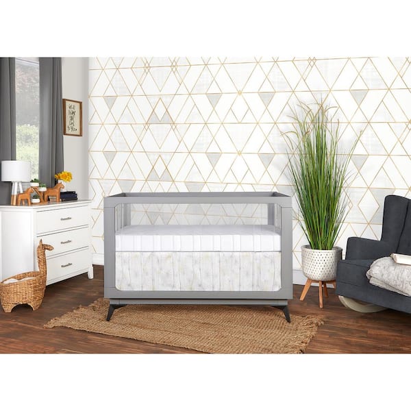 Evolur Acrylic Millennium 4 in 1 Convertible Crib - Pebble Grey