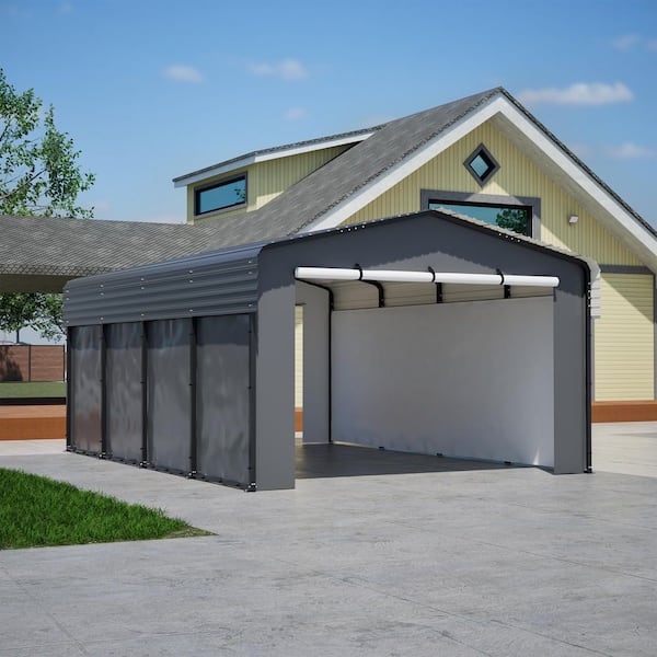 Galvanized Steel Carport Car Canopy and Shelter 13 ft. W x 20 ft. D x 8.8 ft. H
