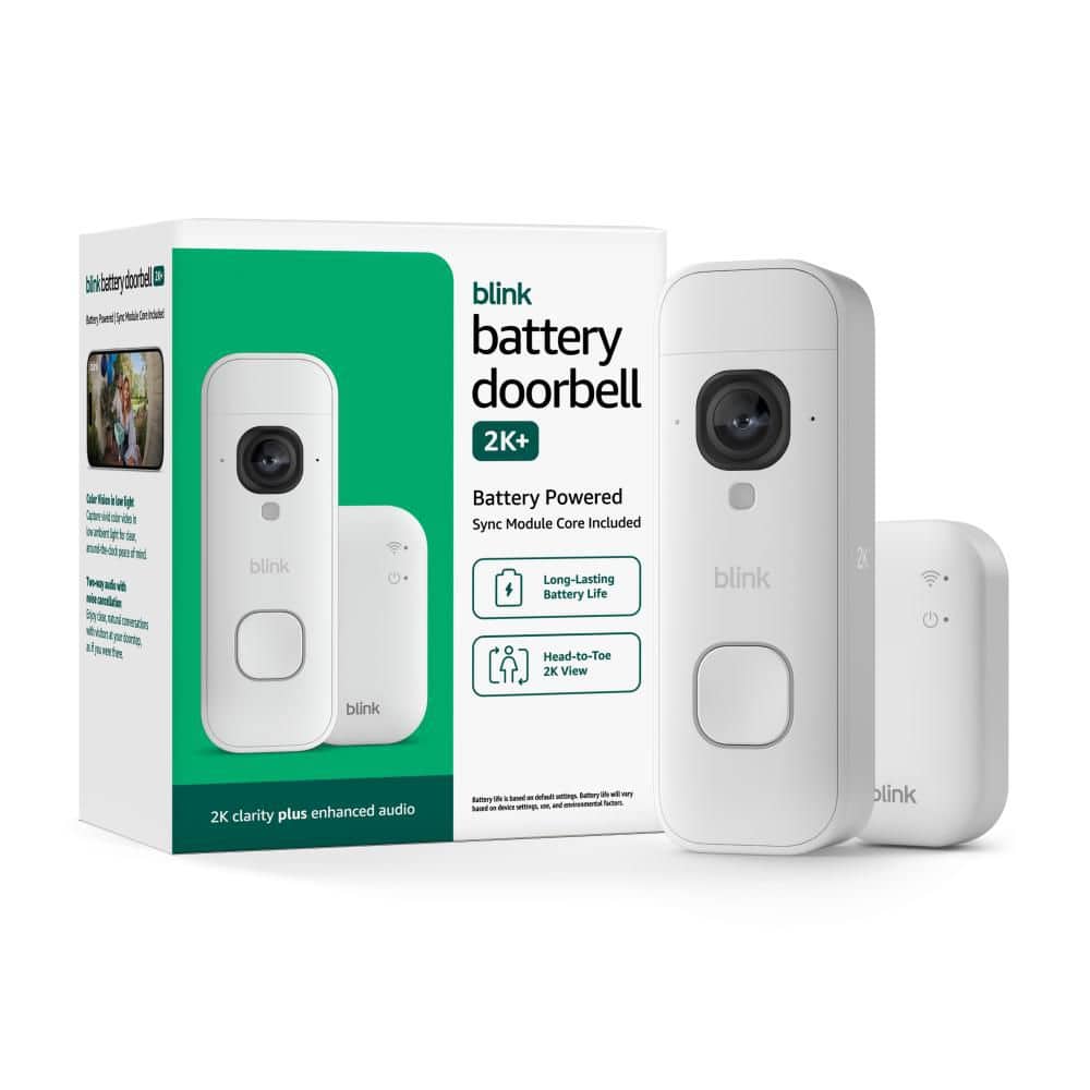 Blink Battery Operated Doorbell Wired 2K Plus Includes Sync Module