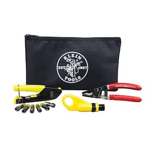 Coax Cable Installation Tool Set with Zipper Pouch