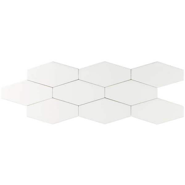 Ivy Hill Tile Birmingham Hexagon Bianco 4 in. x 8 in. Polished