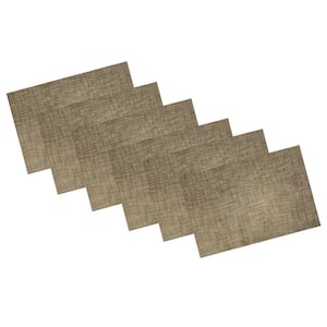 EveryTable 18 in. x 12 in. Gold Woven PVC Placemat (Set of 6)