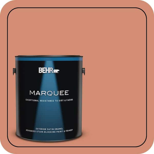 BEHR MARQUEE 1 gal. #220D-5 Nectarina Satin Enamel Exterior Paint & Primer