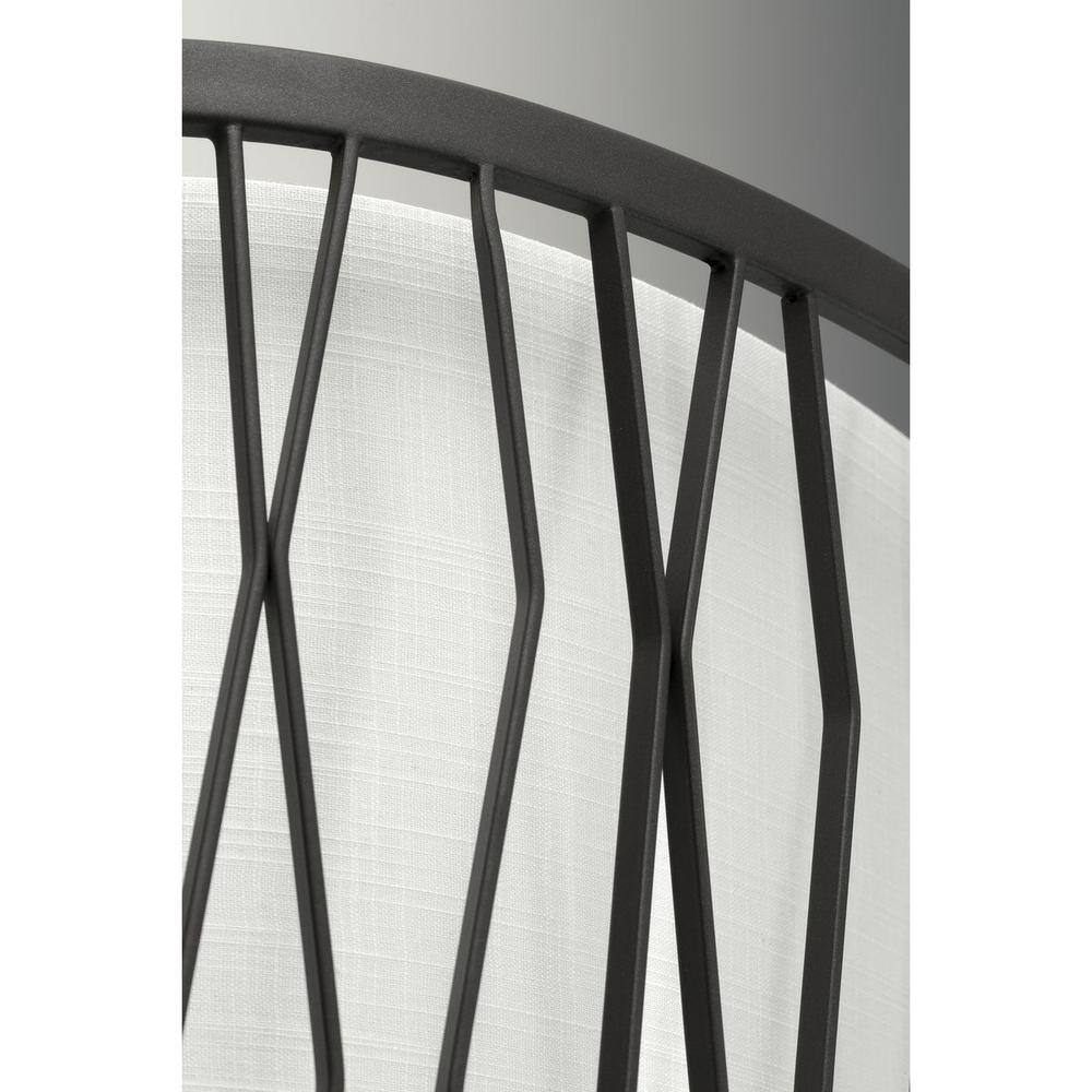 Graphite Four-Light Drum Pendant with Glass Diffuser