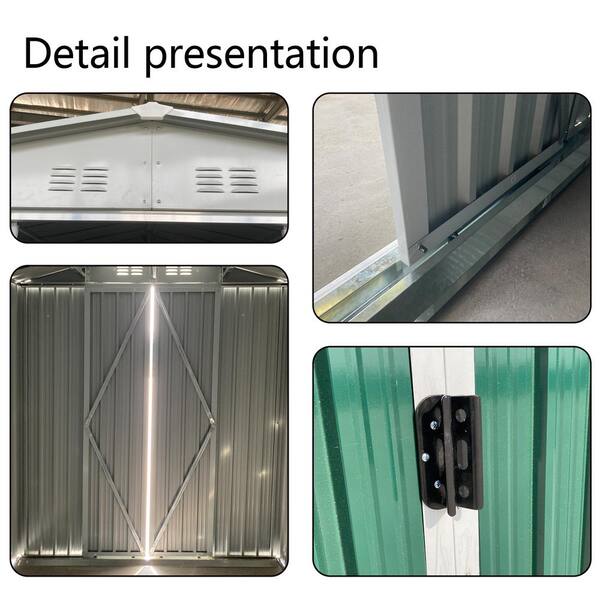 Staykiwi 10 ft. W x 8 ft. D Metal Shed with Windows, Vents
