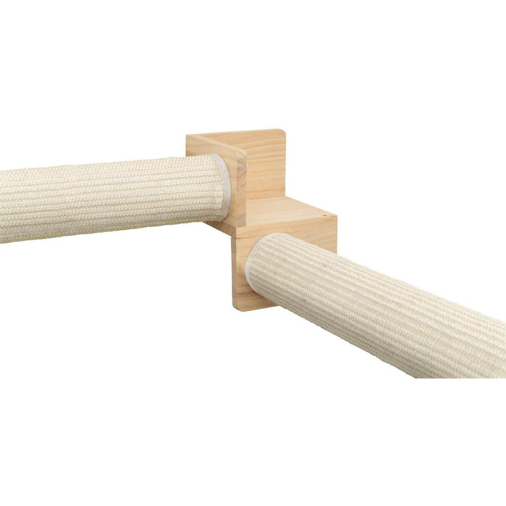 Natural White Sisal Wall Mount Cat Scratching Post Set