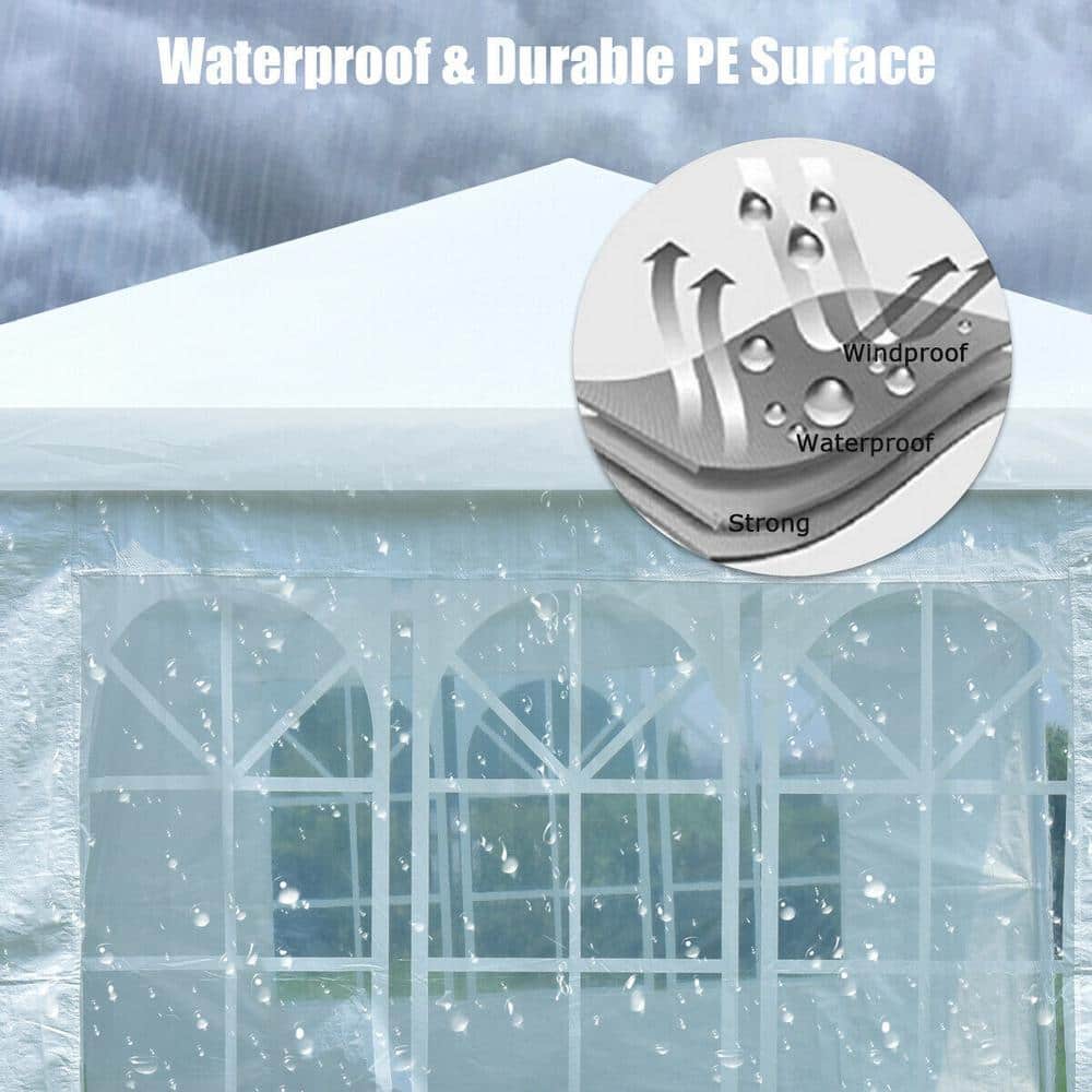 White 10' x 20' Outdoor Canopy Tent with Removable Walls
