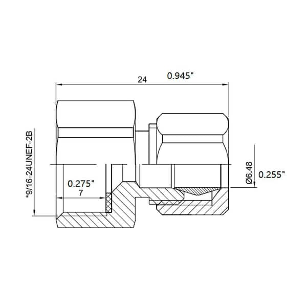 3/8 in. x 1/4 in. OD Compression Brass Reducing Coupling Fitting