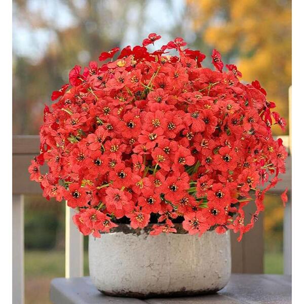 13 in. Red Indoor/Outdoor Artificial Assorted Flowers CJF2SRKB9W