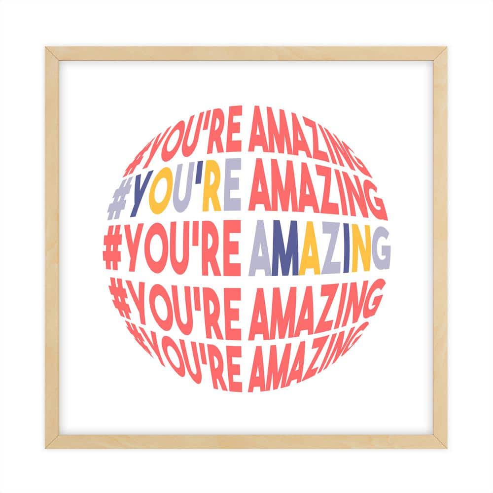 Dimensional Word Art Framed Typography Art Print 18 in. x 18 in.