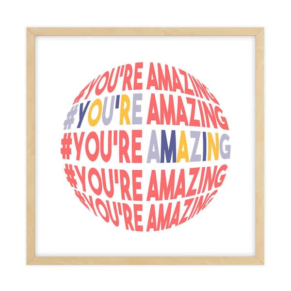 Unbranded Dimensional Word Art Framed Typography Art Print 18 in. x 18 in.