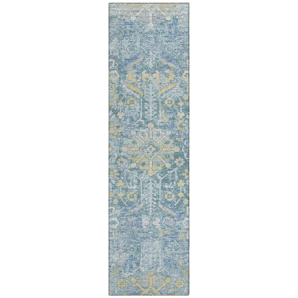 Chantille Machine Washable Indoor/Outdoor Abstract ACN2617 Teal 2 ft. x 7 ft. Runner Rug price history on PriceWatchPro
