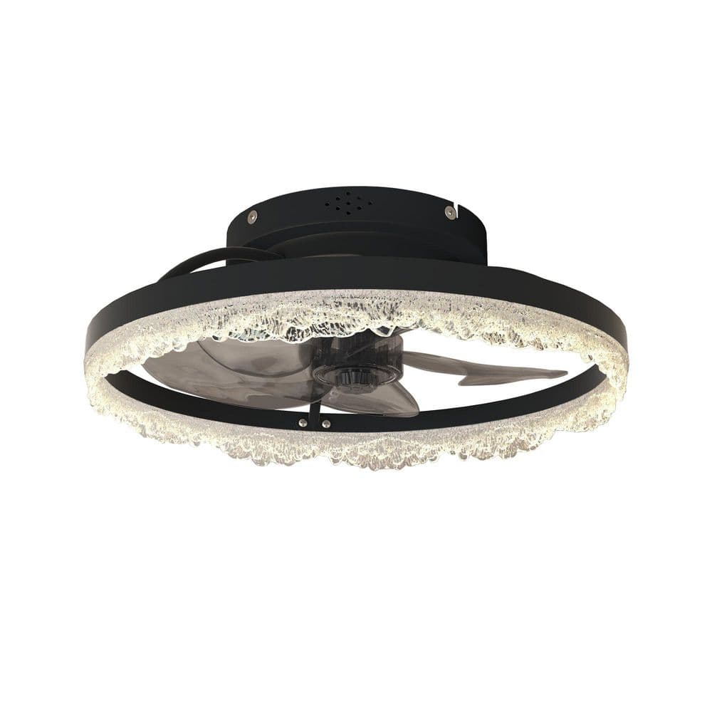 16 in. Integrated LED Modern Indoor Flush Mount Black Ceiling Fan Light with 5 ABS Blades price history on PriceWatchPro