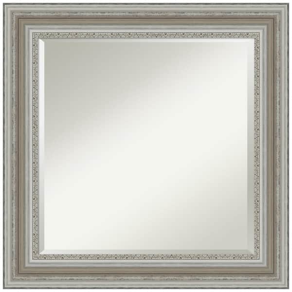 Amanti Art Parlor Silver 25.5 in. H x 25.5 in. W Framed Wall Mirror