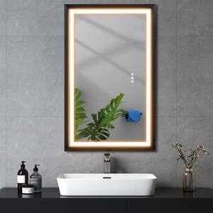 36 in.L x 24 in. W x 1.5 in. H Large Rectangular Framed Anti-Fog Wall Mounted Bathroom Vanity Mirror in Black