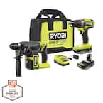 ONE+ HP 18V Brushless Cordless 2-Tool Combo Kit w/Drill/Driver, SDS-Plus Rotary Hammer Drill, Batteries, Charger, & Bag