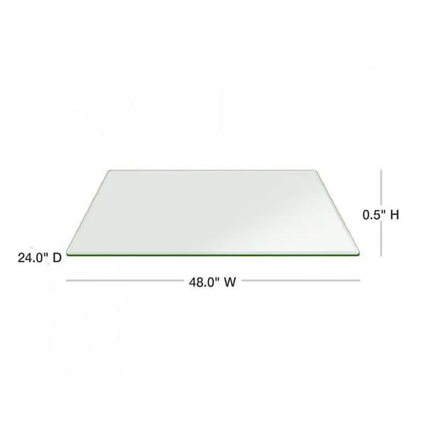 30" x 54" Inch Rectangle Clear Glass Table Top 1/2" thick Bevel 