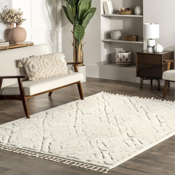 Mandie Beige 9 ft. x 12 ft. Moroccan Area Rug