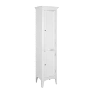 Glancy 15 in. W x 13 in. D x 63 in. H Bathroom Linen Storage Floor Cabinet with 2-Shutter Doors in White