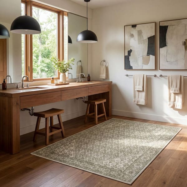 Arlena Green 3 ft. x 5 ft. Traditional Indoor Area Rug